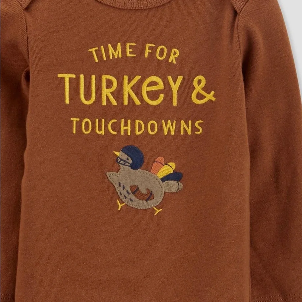NWT 3M boy girl carters thanksgiving touchdowns & Turkey outfit football layette - Picture 3 of 5